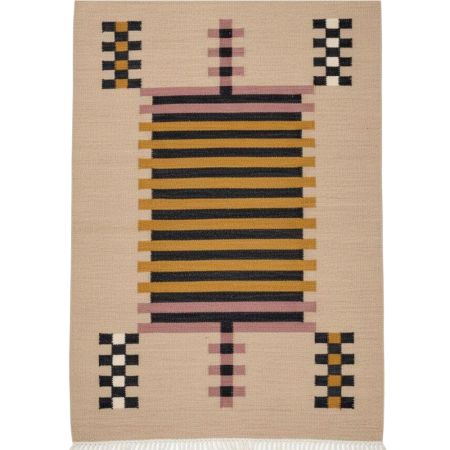 Handcrafted Multicolor Wool Vintage Dhurrie For Home